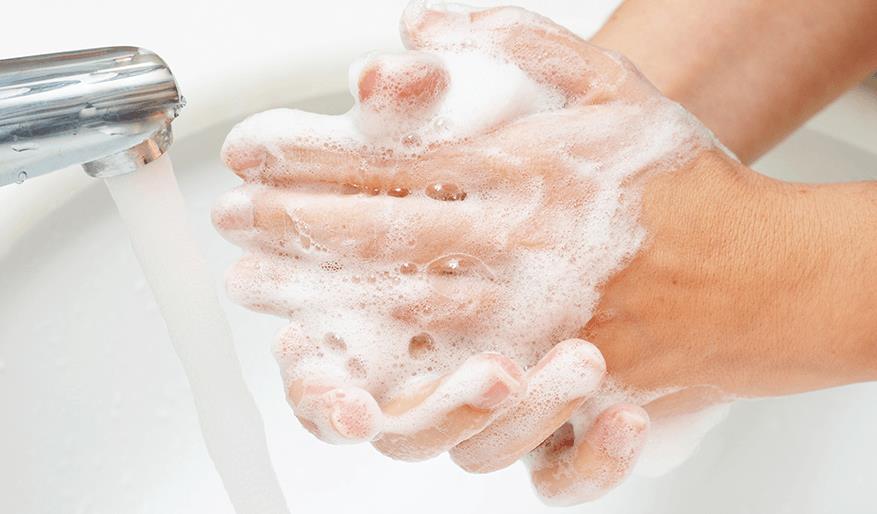 صورة توضح كيفية غسل اليدين