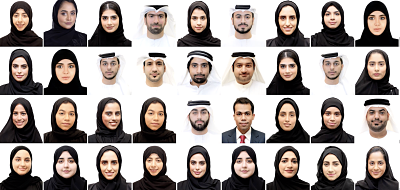 54 من مواطني دولة الإمارات العربية المتحدة، بعد إكمالهم برنامج "وتين" لتدريب الخِرِّيجين بنجاح، في مستشفى "كليفلاند كلينك أبوظبي