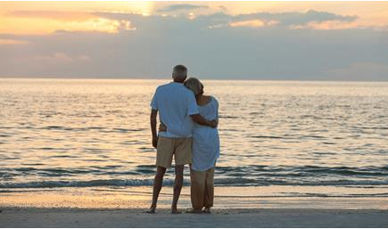 image of old people on the beach